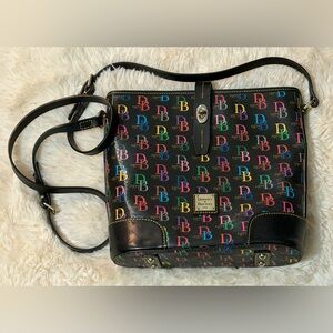 Dooney & Bourke Black Multicolor Logo Shoulder Bag